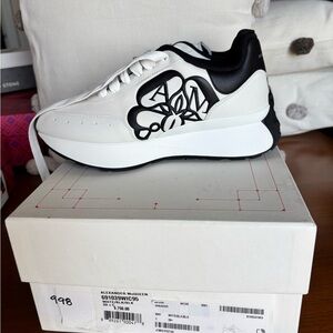 Alexander McQueen Monochrome Floral Sneakers